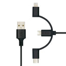 Moki Cable 3 In 1 MicroUSB Type-C Lightning To Usb-a Syncharge 1m