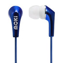 Moki Metallics Wired Earphones 3.5mm Audio Jack Blue