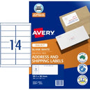Avery Address Labels Quick Peel Sure Feed Inkjet 936044 / J8163 99.1 x38.1mm 14 Per Sheet Pack 700