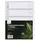 Icon Indices Polypropylene Tabs 1-5 A4 White