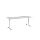 Haven Fixed Single Sided Desk 1800x800 White Top Scallop White Frame