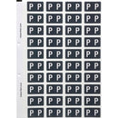 Filecorp ColourFind Lateral File Labels Alpha Letter P 25 x 42mm Grey Sheet 40