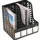 Marbig Magazine File 4 Section Rack 257 x 315 x 320mm Black