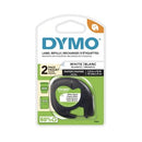 Dymo LetraTag Labelling Tape Paper 12mm x 4m Black On White Pack 2
