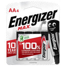 Energizer Max AA Battery Alkaline Pack 4