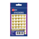 Avery Stickers 932362 15mm Heart Gold Pack 70