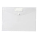 Marbig Document Wallet Polypropylene Button Closure A4 Clear Pack 10