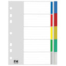 FM Dividers Polypropylene Coloured 5 Tab A5 White