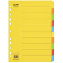 Okin Cardboard Dividers 10 Tab Coloured