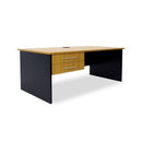Delta Straight Desk w/ Drawers 1200Wx600Dmm Beech Top / Charcoal Frame