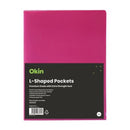 Okin L Shaped Pockets Heavy Duty A4 Pink Pack 12
