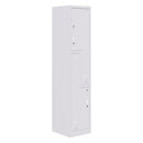 Fortis Steel Storage Locker 1850h x 380w x 450d 2 Door Stepped White Keyed Lock