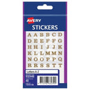 Avery Stickers Alphabet Permanent 932448 Rectangle 13 x 13mm White Pack 48