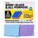 Filta Cleaning Cloth Glass & All Purpose Microfibre Purple and Blue Pack2