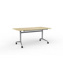 Team Flip Table 1600wx800d Atlantic Oak Top / Silver Frame
