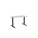 Haven Fixed Single Sided Desk 1200x700 White Top Scallop Black Frame