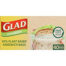 Glad To Be Green Storage Bags Plant Based Resealable 180 x 170mm Pack40