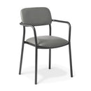 Fit Plus Visitor Stacker Chair Black Frame With Arms Charcoal Vinyl