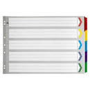 Marbig Dividers Manilla Plastic Coloured 5 Tab A3 Landscape White