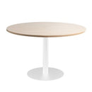 Lunar Table 1200Dia Autumn Oak Top White Base