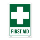 DTS Medical Safety Sign PVC 'First Aid' 230 x 300mm Green White