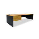 Delta Straight Desk w/ Drawers 1500Wx800Dmm Beech Top / Charcoal Frame
