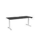 Haven Electric Single Sided Desk 1800x800 Black Top Scallop White Frame
