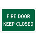 Segno Fire Door Please Keep Closed Sign 120x70mm Green