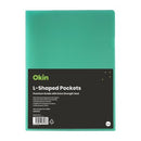 Okin L Shaped Pockets Heavy Duty A4 Green Pack 12