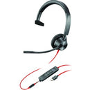 Poly Blackwire 3315 Monaural Microsoft Teams Certified Usb-c Headset +3.5mm Plug +Usb-c/a Adapter