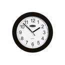 Carven Wall Clock Plastic Face Round 25cm Black