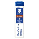 Staedtler Mars Mechanical Pencil Lead Refills B 0.5mm Tube 12