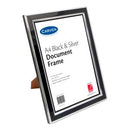 Carven Document Frame Wall & Desk Mountable A4 Black Silver