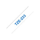 Brother P-Touch Labelling Tape Laminating TZe-233 12mm x 8m Blue On White