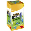 BIC Clic Ballpoint Pen Retractable Medium 1.0mm Blue Barrels Blue InkBox 50