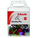 Esselte Drawing Pins Assorted Colours Box 100