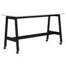 Modella II Mobile Leaner 1600x800 White Top Black Frame