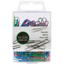 Dixon Paper Clips Round 28mm Metallic Coloured Box 100