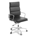 Eames Soft Pad Leather Boardroom Chair High Back Black