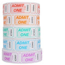 Globe Admit One Tickets Assorted Colours Roll 1000