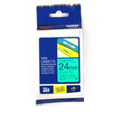 Brother P-Touch Labelling Tape Laminating TZe-751 24mm x 8m Black On Green