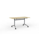 Team Flip Table 1400wx700d Atlantic Oak Top / Silver Frame