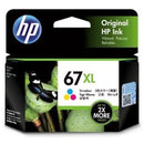 HP Inkjet Ink Cartridge 67XL High Yield Tri Colour