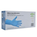Pomona Gloves Nitrile Long Cuff 300mm Xl Blue Box 100