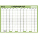Collins Wall Planner Any Year Laminated 695 x 495mm Green