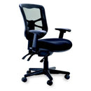 Metro Ergonomic Task Chair Mesh Mid Back Nylon Base with Arms Black