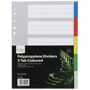 Icon Dividers Polypropylene 5 Tab A4 Coloured