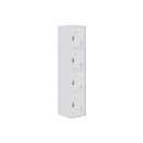 Fortis Steel Storage Locker 1850h x 380w x 450d 4 Door White Latch Lock