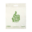 Ecopack Retail Shopping Bag Compostable Punched Handle Medium 400 x 490mm White Pack 50