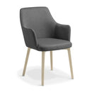 Olli Visitor Chair Charcoal / Ash Timber Steel Leg